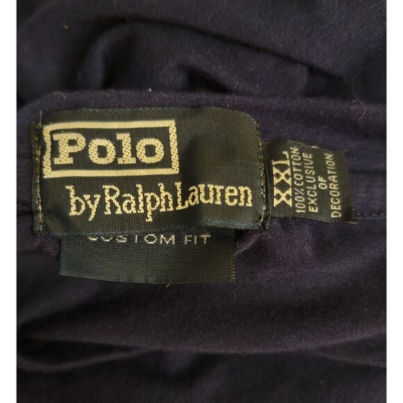 Polo Ralph Lauren Mens Custom Fit T-Shirt XXL Navy With Large Polo Player Print - Picture 2 of 3